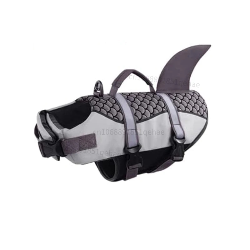 Dog Shark Life Jacket Ripstop Dog Life Vest for Swimming Boating Reflective Dog Life Jacket Floating Vest with Rescue Handle