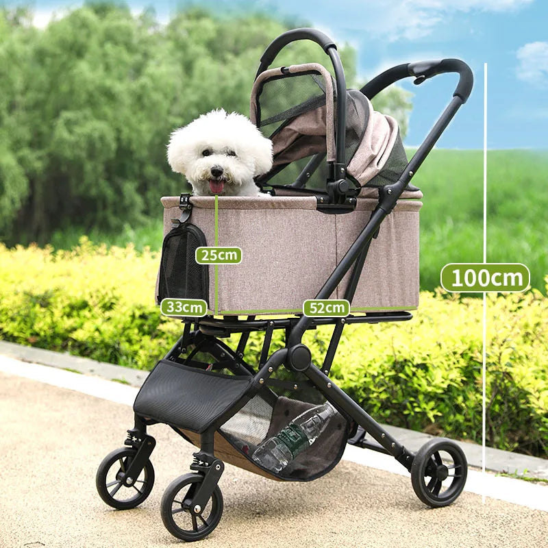 Lightweight Folding Pet Stroller for Cats & Small Dogs