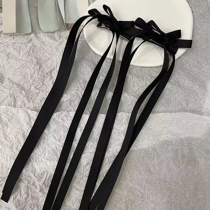 Vintage Large Velvet Bow Hair Clip Trend Long Ribbon Hairpins Barrettes Headband For Women Girl Hair Accessories Wedding Jewelry