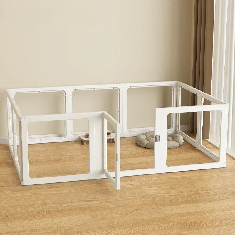 Pet Fence Fully Transparent Houses Acrylic Large Dog Fence Indoor Dog House.Large Space Dog Crate Double Suction Cup Design