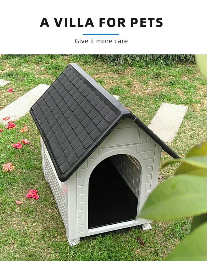 Foldable Waterproof Outdoor Plastic Dog House for Large Dogs