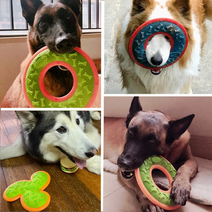 CAITEC Dog Toys Squeaky Flying Ring Durable Fit for Outdoor Throwing Suitable for Medium to Large Dogs