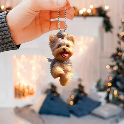 petshomesupplies 1 vibrant acrylic Happy Running Dog statue - car rearview mirror decoration, keychain bag, colorful and fun accessories
