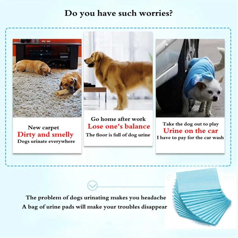 Dog Training Pee Pads – 20–100pcs Absorbent Pet Diapers