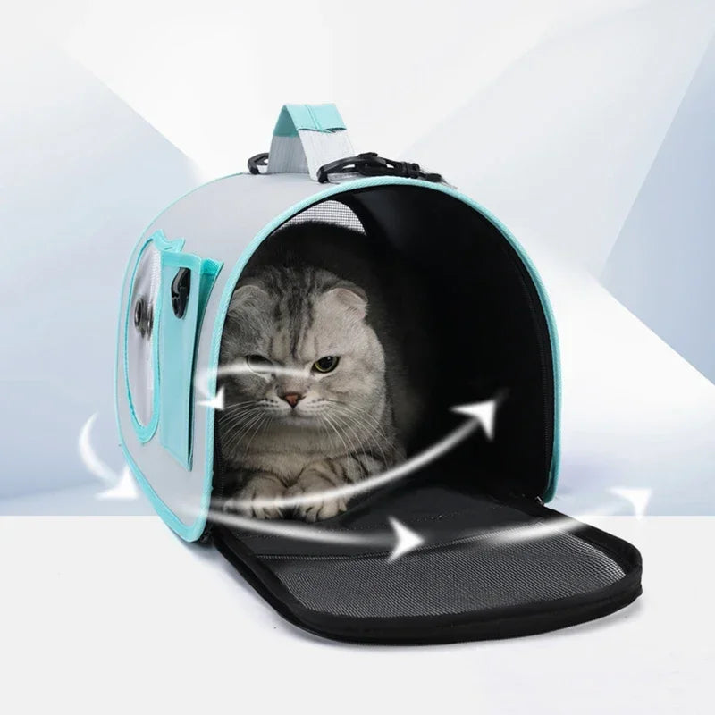 Cat Bag Portable Dog Tote Bag Breathable Backpack Carrier Small Dog Foldable Cat Carrier Large Space Travel Transport Bag