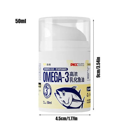 Kitten Fish Oil 50ml Highly Concentrated Fish Oil For Cats Liquid Press Type Pet Heart Skin Coat Joint Health Supplements