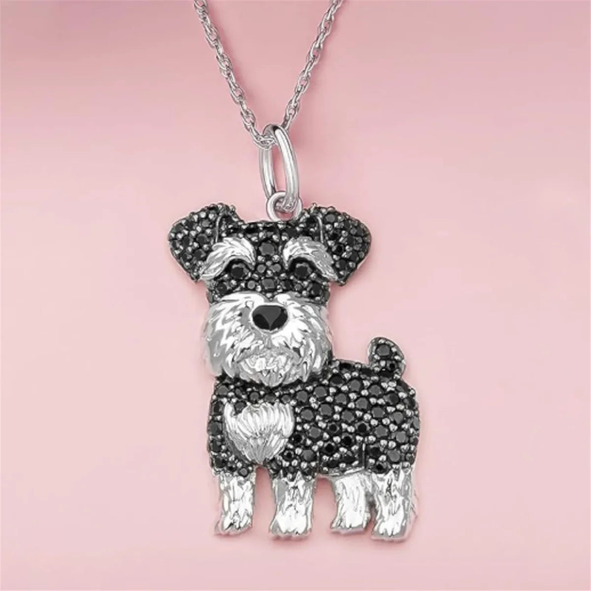 Exquisite and Cute Schnauzer Dog Pendant Necklace for Women Elegant Pet Puppy Jewelry Animal Accessories