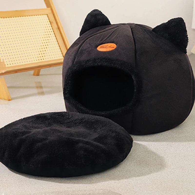 冬の猫用ベッド、深い眠りの快適さ、小さなマットバスケット、小型犬用ハウス、ペットテント、居心地の良い洞窟、屋内用キャマガト