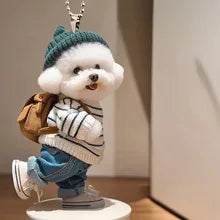 Dog Shaped Pendant Car Hanging Decoration Realistic Easy To Hang Acrylic Christmas Decoration Auto Rearview Mirror Ornament