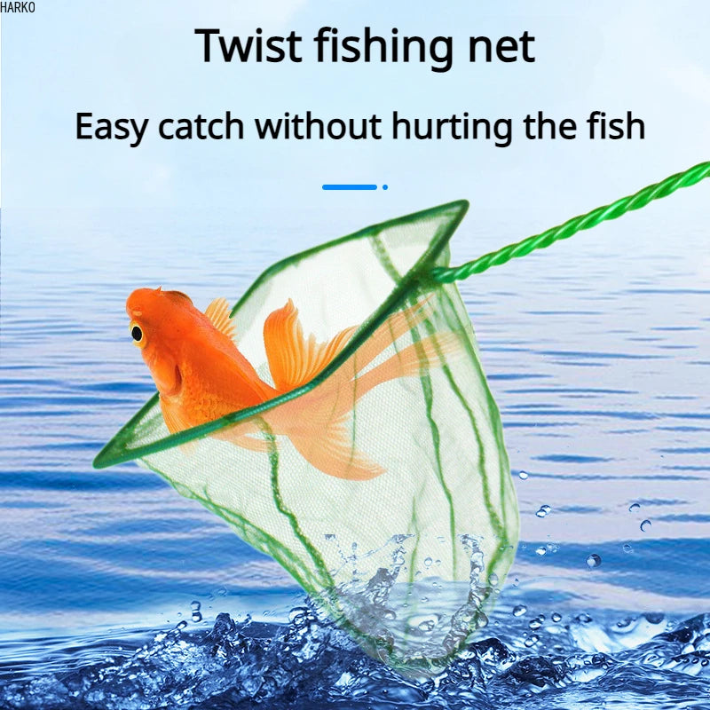 Portable Fish Net Long Handle Square Aquarium Accessories Fish Tank Landing Net Fishing Net Fish Floating Objects Cleaning Tool