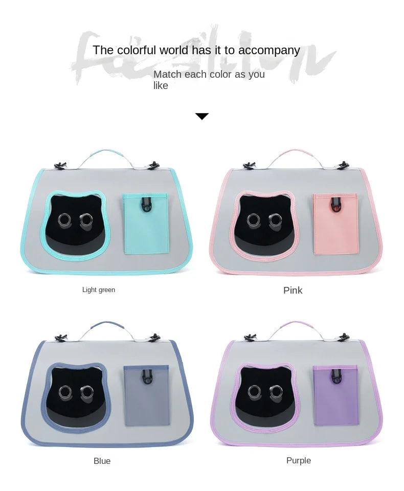 Cat Bag Portable Dog Tote Bag Breathable Backpack Carrier Small Dog Foldable Cat Carrier Large Space Travel Transport Bag