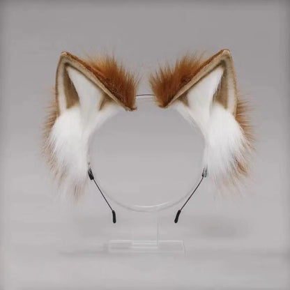 Cute Cat Ears Headband Plush Animal Hair Band Halloween Party Hair Hoops Womens Anime Cosplay Headwear Fancy Props Hair Ornament
