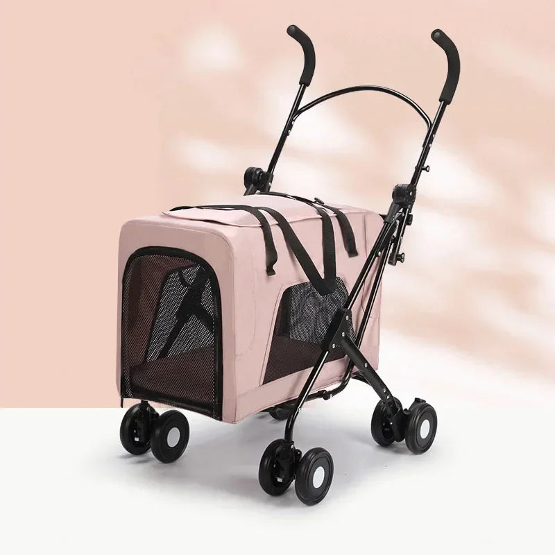 Portable Folding Outdoor Dog Cart Carriage Pet Cat Stroller Trolley Pet Carrier for Large Medium Dogs