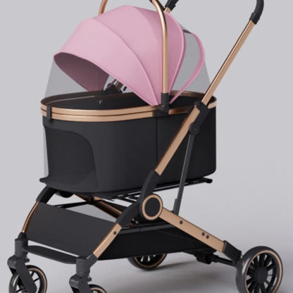 Folding 4 Wheels Dog Trolley Pet Jogger for Small Medium Dogs Travel