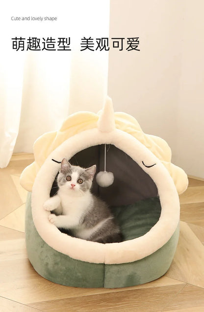 Deep Sleep Cat Bed Cartoon Pet Foldable Removable Washable Pet Sleeping Bed for Small Dog Mat Bag Cave Cats Bed