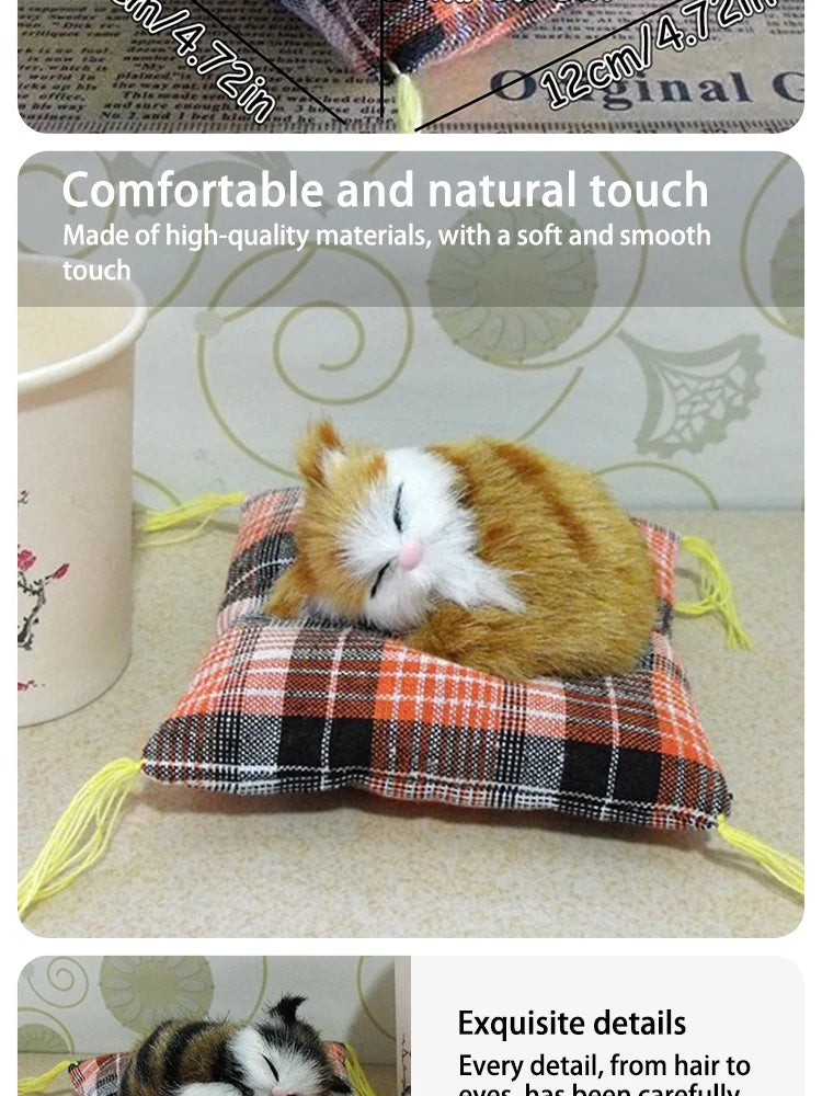 Simulation Cat Toy Ornaments Simulation Animal Flower Cat Cloth Cushion Cat Nap Cat Desktop Doll Ornaments