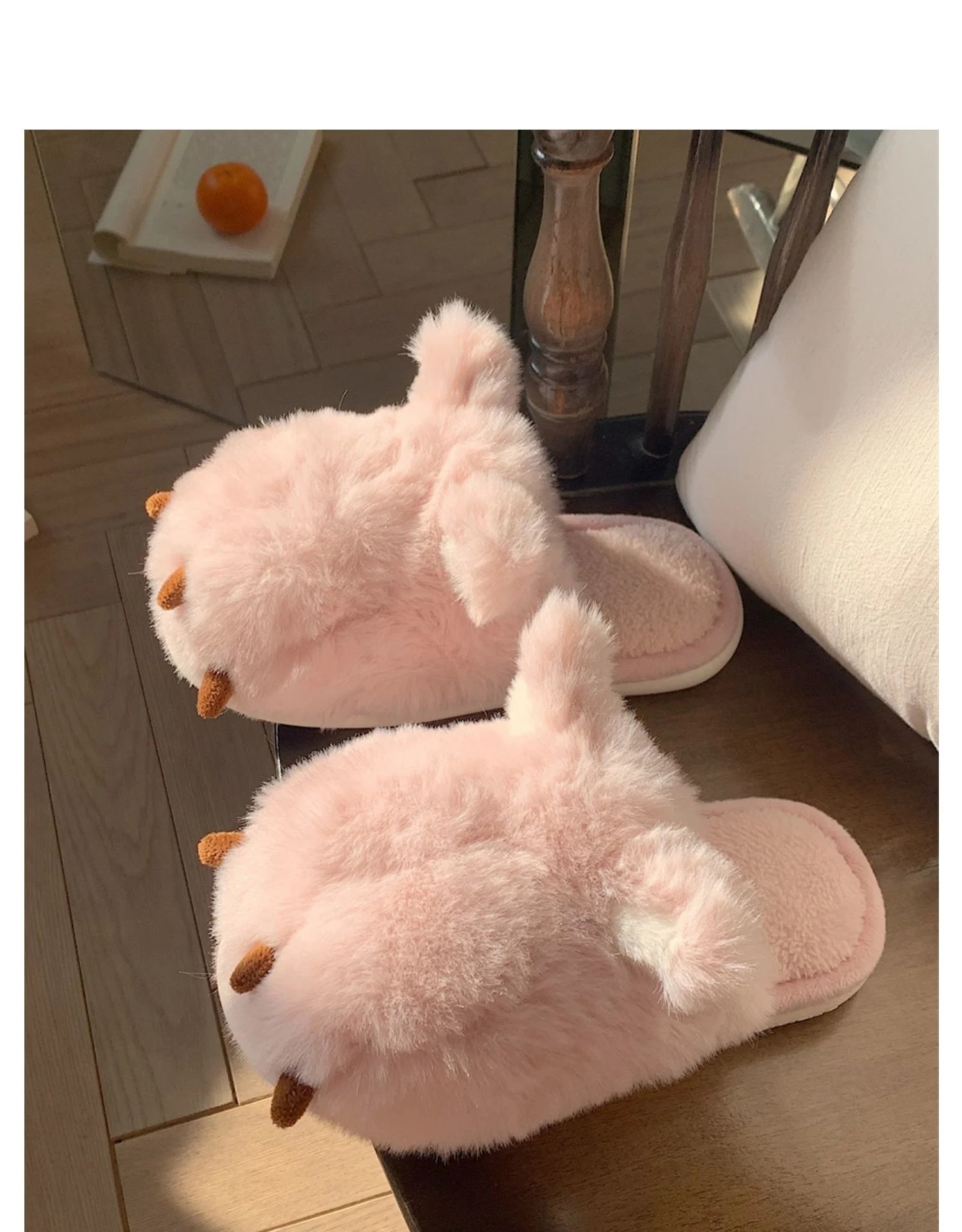 Cute Warm Cat Paw Cotton Slippers For Women's 2022 Winter Home Plush Anti-skid Slipper Funny Household Shoes