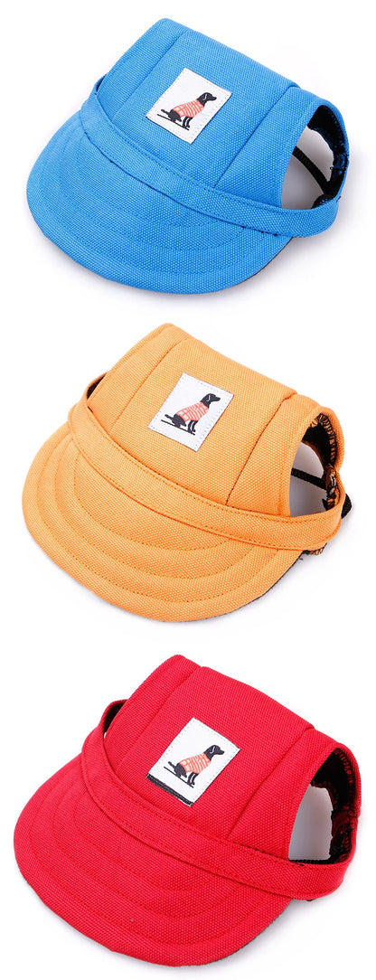 강아지 Dog Baseball Cap Hat with Neck Strap Adjustable Comfortable Ear Holes for Small Medium Large Dogs in Ourdoor Sun Protection