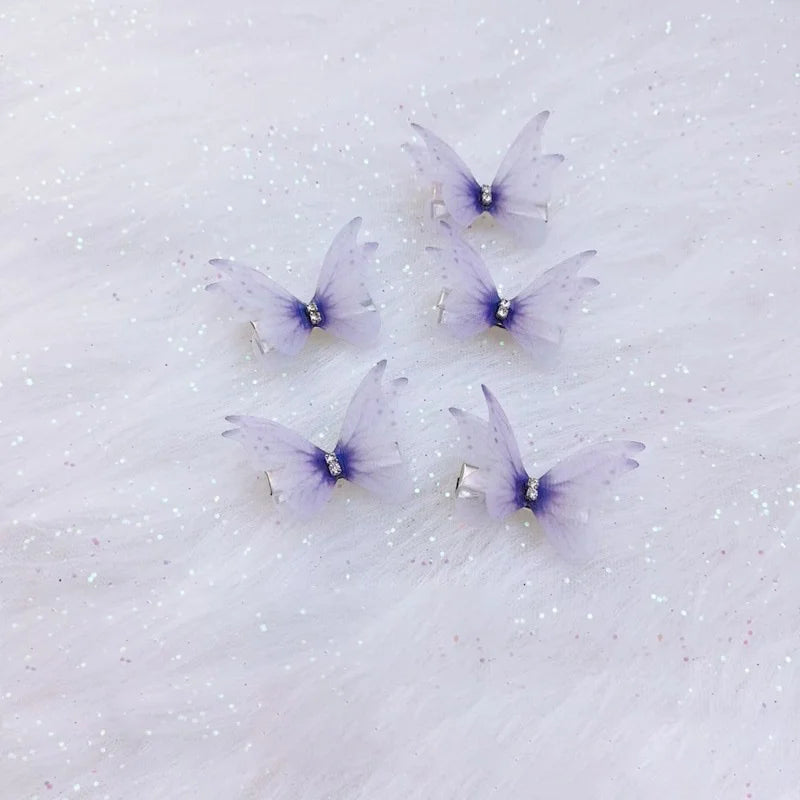 5PCS New Cute Princess Mesh Double-layer Butterfly Lovely Girls Hairpins Children Headwear Hairgrip Hair Clips Hair Accessories