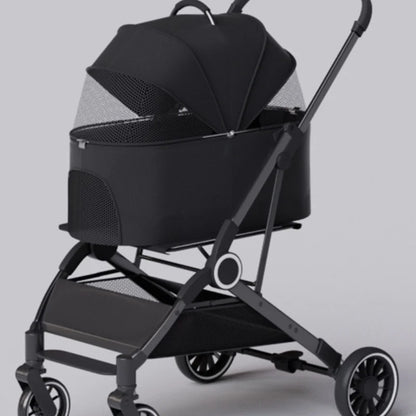 Folding 4 Wheels Dog Trolley Pet Jogger for Small Medium Dogs Travel