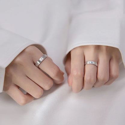 1Pair Couple Rings Cute Kitten Sliver Open Ring For Women Men Adjustable Finger Rings Romantic Lovers Anniversary Jewelry Gift