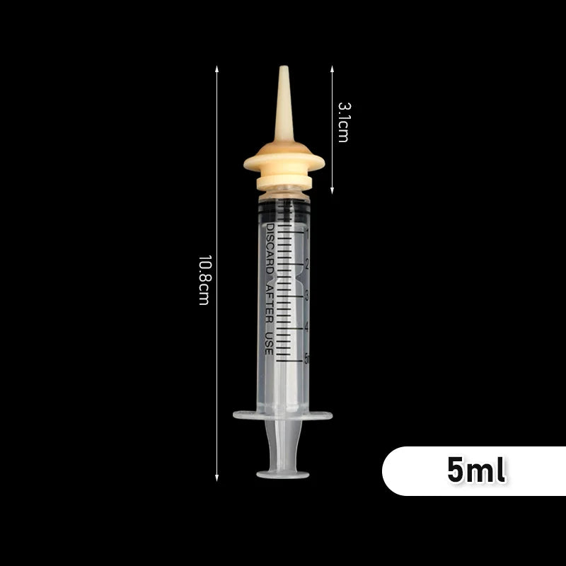 Pet Feeding Nipple for Kitten Puppy Newborn Cat Silicone Feeding Pacifier with Syringes for Mini Pet Small Dog Milk Feeding