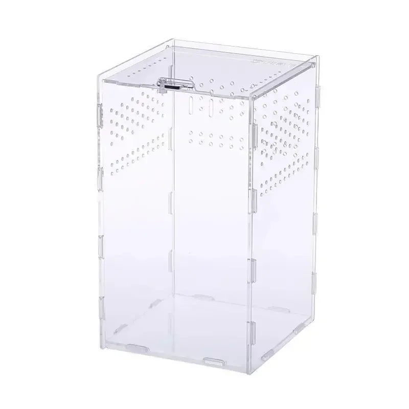 Acrylic Transparent Reptile Terrarium Breeding Box Turtle Cage Nano Arboreal Tarantula Enclosure Dearded Dragon Reptiles Habitat