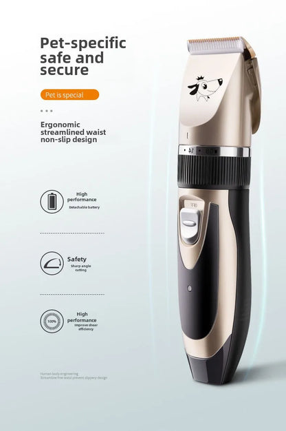 Rechargeable low-noise pet grooming clipper for dogs & cats