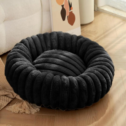Round Plush Dog Bed for Medium Pets, Winter Soft Nest