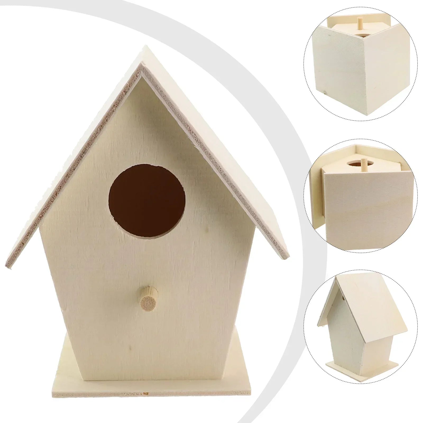 1pcs Wooden Bird House Nest Dox Nest House Bird  Craft Box Wooden Birdhouse Decoration For Home Garden DIY Supplies