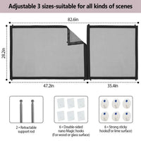 Foldable Pet Dog Gate Door Barrier Safety Guard Fence Mesh Enclosure Rectangle Magic Safety Gate Dog Safeguard With Hook - Pets Home Supplies