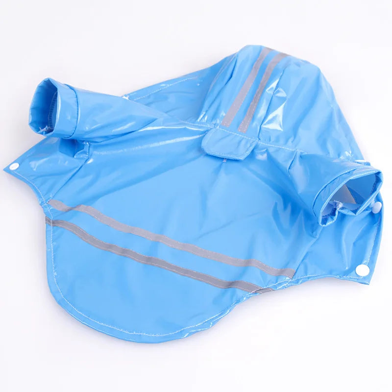 Waterproof Dog Raincoat with Hood & Reflective Strip Jacket