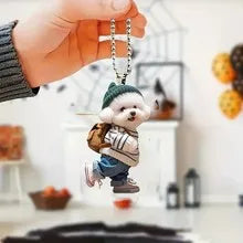 Dog Shaped Pendant Car Hanging Decoration Realistic Easy To Hang Acrylic Christmas Decoration Auto Rearview Mirror Ornament