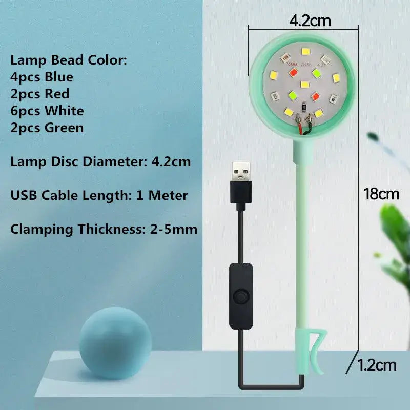 USB Aquarium Light 3W 5V LED Waterproof Fish Tank Lighting Underwater Fish Lamp Aquariums Decor Plant Lamp Mini Fish Tank Light