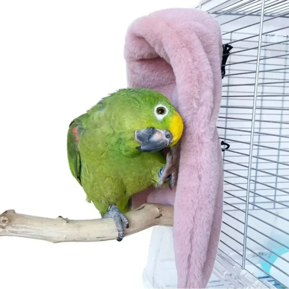 Soft Plush Bird Hammock Winter Windproof Bird Parrot Cage Hanging Bed Parakeet Cave Hideout Tent Pet Birds Nest Supplies