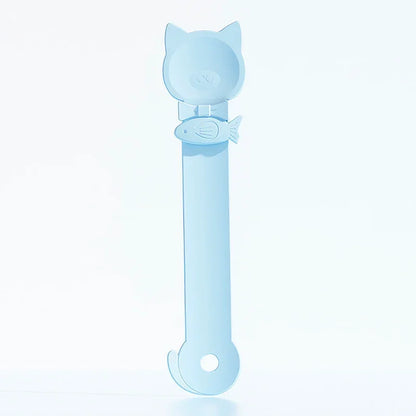 猫のしっぽの形をしたペット用給餌スプーン フードスプーン 猫用ストリップスクイーズ給餌ディスペンサー 屋内用 子犬用 子猫用 おやつ 液体フードスプーン