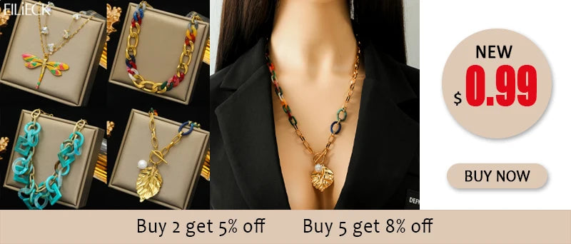 EILIECK 316L Stainless Steel Moon Pearl Zircon Puppy Pendant Necklace For Women Girl New Fashion Neck Chain Jewelry Gift Bijoux