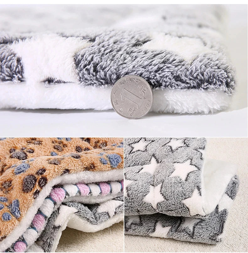 Flannel Pet Sleeping Mat Dog Bed Cat Litter Puppy Bed Dog Sofa Lovely Mattress Cushion for Small Large Dog Blanket Pet Supplies