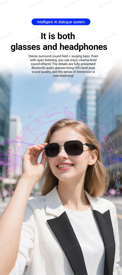 2025 AI Smart Glasses Pro Real-Time 17 Language Translator Bluetooth 5.4 HD Call UV400 Sunglasses Touch Remote Camera For Xiaomi