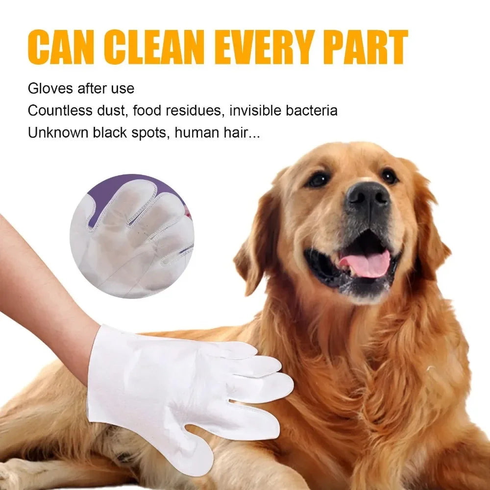 6pcs Disposable Pet Cleaning Gloves for Cats & Dogs Bath