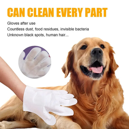 6pcs Disposable Pet Cleaning Gloves for Cats & Dogs Bath