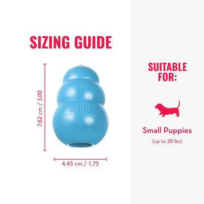 KONG Puppy - Natural Teething Rubber Chew Toy for Dogs  - Chew & Fetch Toy for Puppies - for Small Puppies - Blue