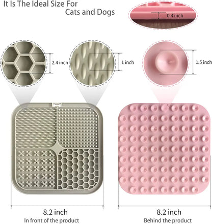 Poursweet 犬用舐めマット 吸​​盤付き スローフィーダー ペットの不安解消 猫の食事、ヨーグルト、ピーナッツバターのトレーニングに