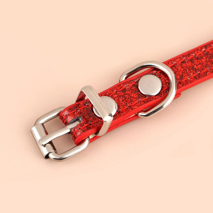 Personalized Cat Collar Custom Leather Cat Collars Free Engraved Puppy Kitten ID Necklace Bling Pet Collars for Small Dogs Cats