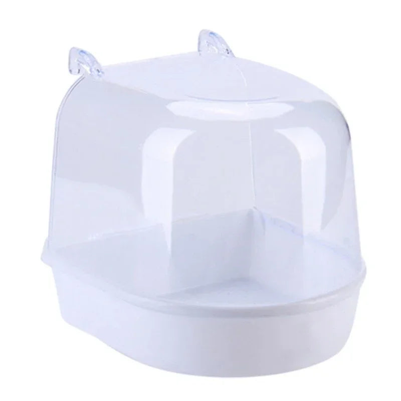 New Hanging Bird Bath Cube Parrots Bathtub Shower Box Cage Accessory for Little Canary Budgerigar Cockatiel Lovebird