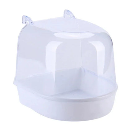 New Hanging Bird Bath Cube Parrots Bathtub Shower Box Cage Accessory for Little Canary Budgerigar Cockatiel Lovebird