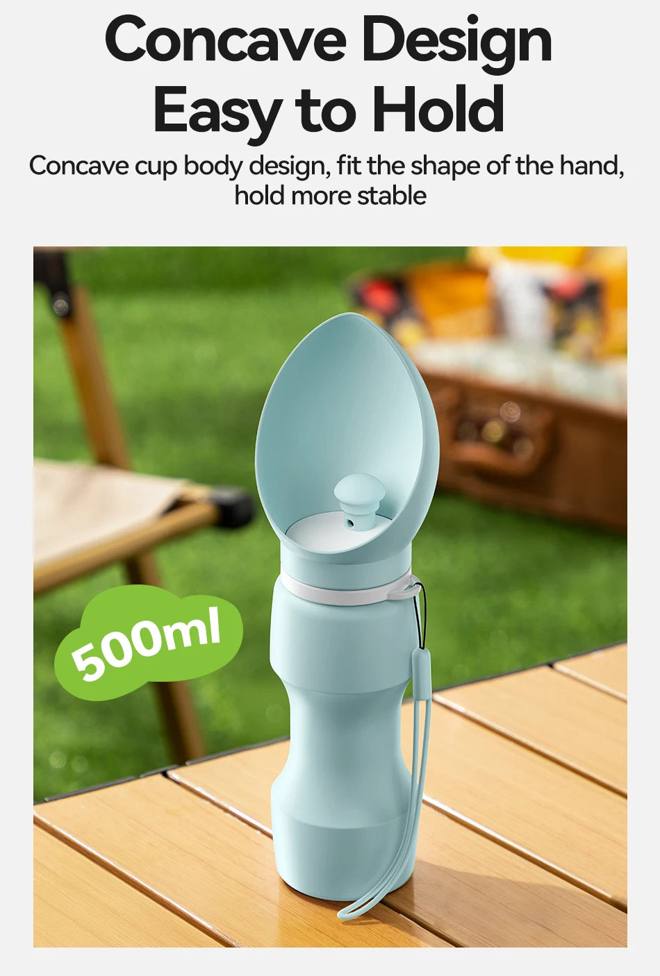 ROJECO Pet Water Bottle for Dog Cat Outdoor Foldable Puppy Dog Walking Drinking Bowl Portable Soft Silicone Travel Drinking Bowl