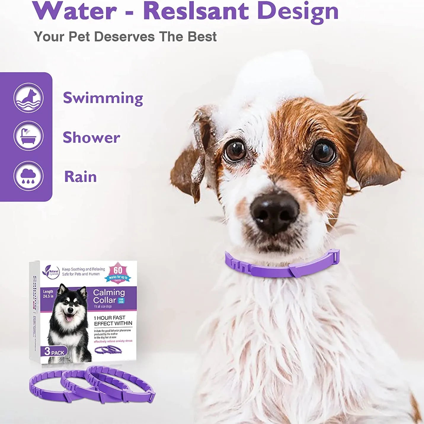 Pet Calming Collar for Cats & Dogs – Lavender & Chamomile