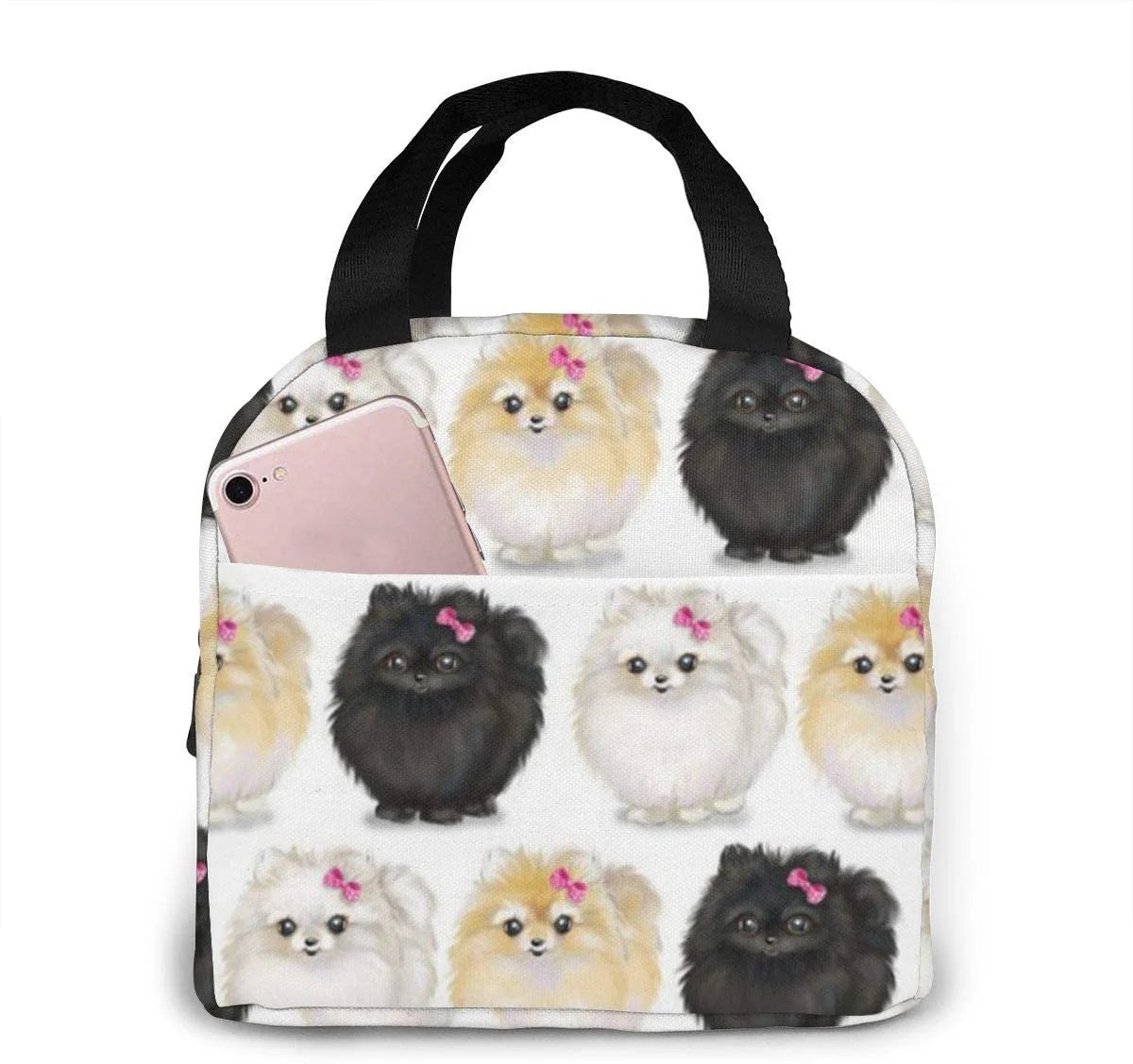 Pomeranian Dog Insulated Lunch Bag For Reusable Waterproof Cooler Bag Lunch Box For Teens Girls School Travel Picnic