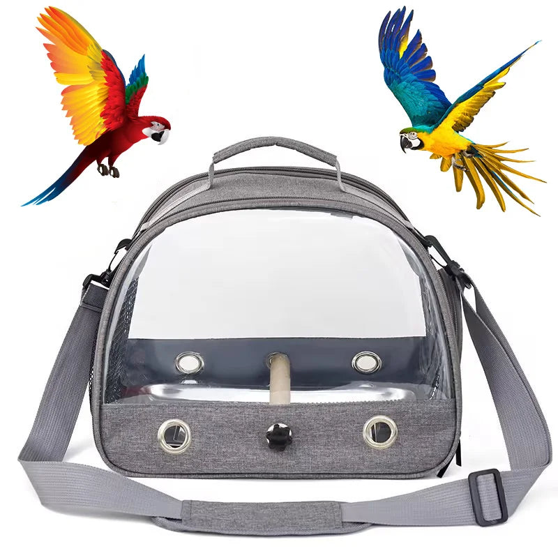 Bird Travel Carrier Portable Transport Bird Cage With Stainless Steel Tray Small Pet Multi-functional Parrot Bird Bag Outdoor